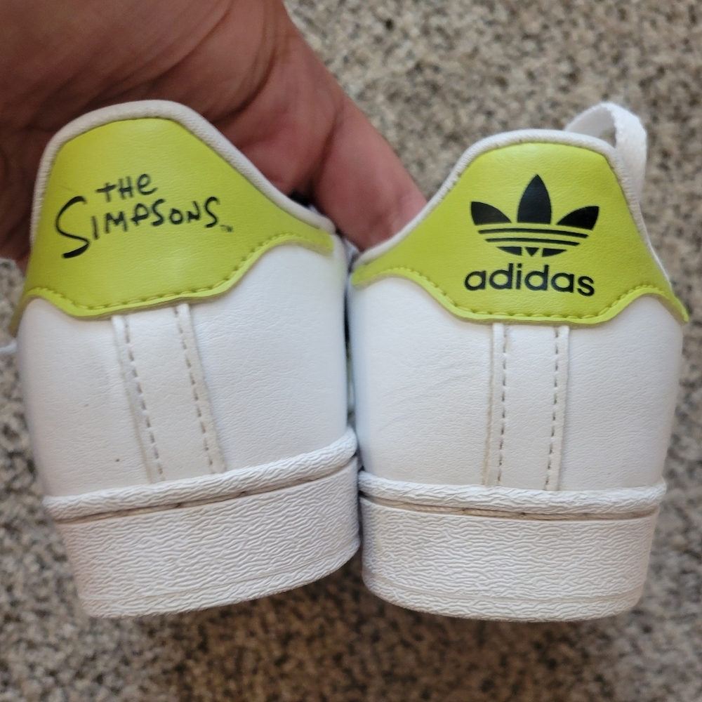 adidas Kids White and Lime Green Cartoon Sneakers - Picture 7 of 13